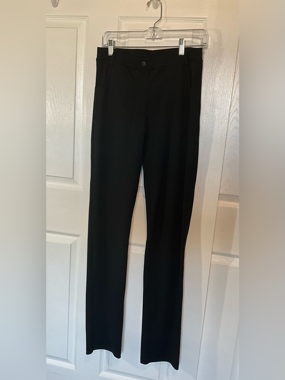 Yogipace Tall Women's Black Straight-Leg Dress Pants With belt loops and pockets